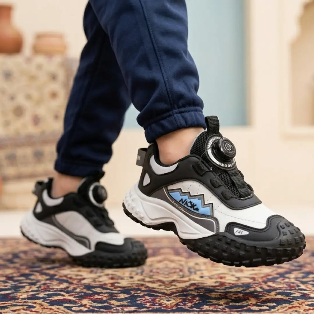 Kids' Rotating Dial Laces Sports Sneakers – Outdoor trekking Shoes