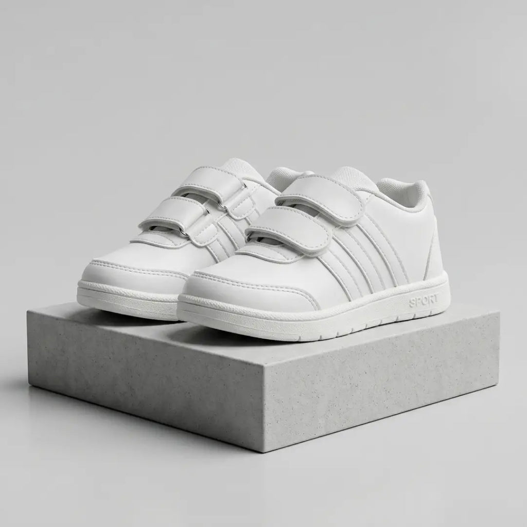 Boys White Sports School Shoes