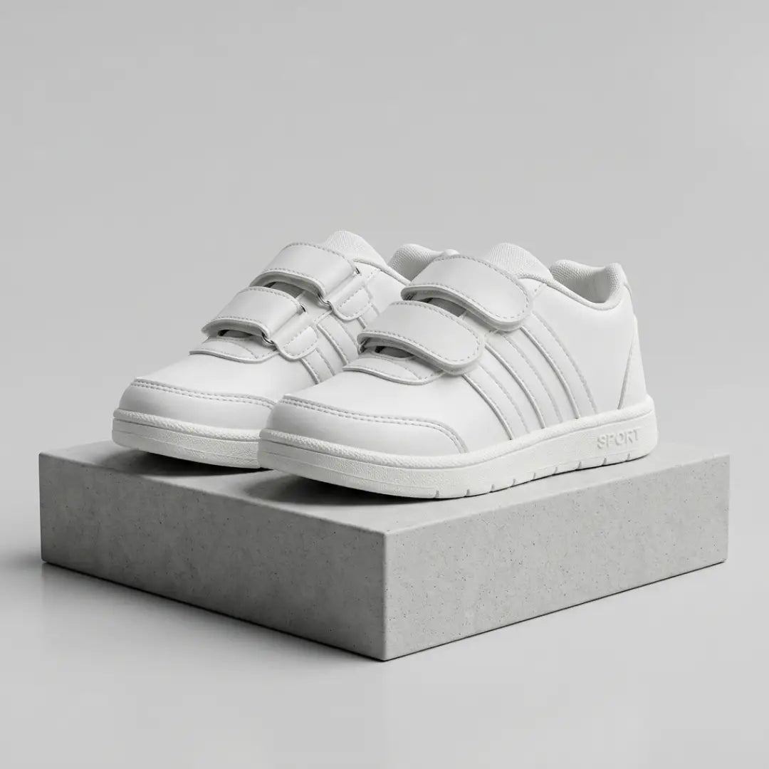Boys White Sports School Shoes