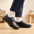 Boys Black Velcro Strap School Shoes