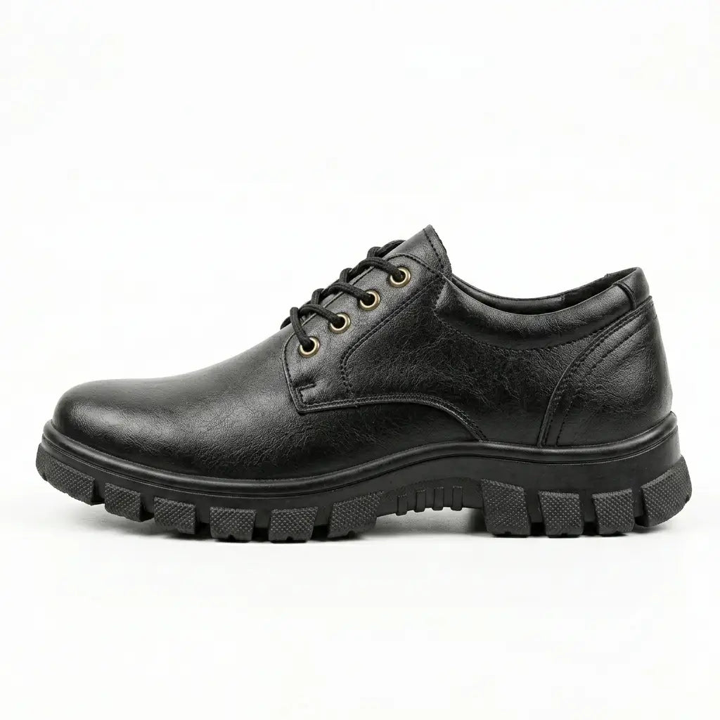 Boys Lace-Up Performance School Shoes – Jet Black