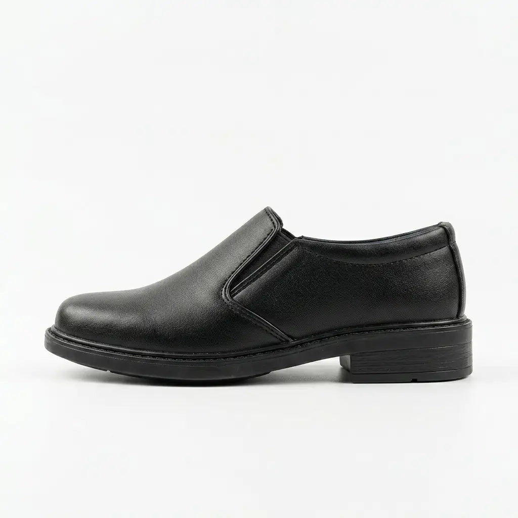 Junior Black Laceless School Loafer shoes
