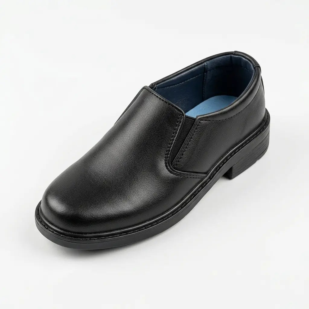 Junior Black Laceless School Loafer shoes